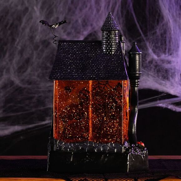 Cracker Barrel Haunted House Glitter Globe Light Up Halloween Decor - NEW IN BOX - Picture 4 of 15